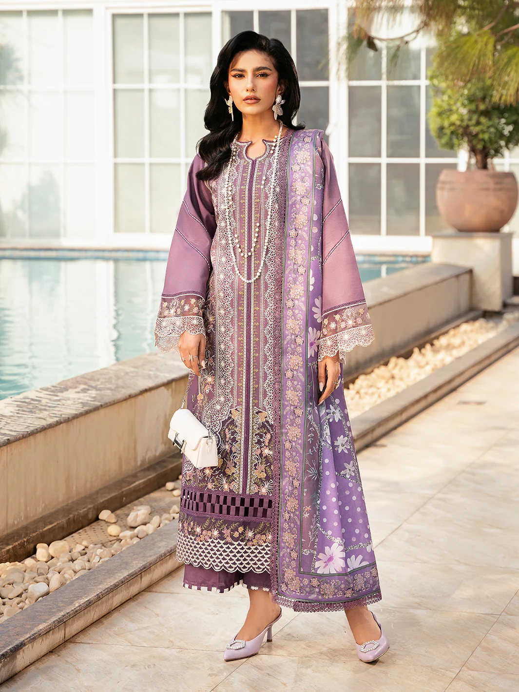 Bin ilyas luxury embroidered lawn collection-4