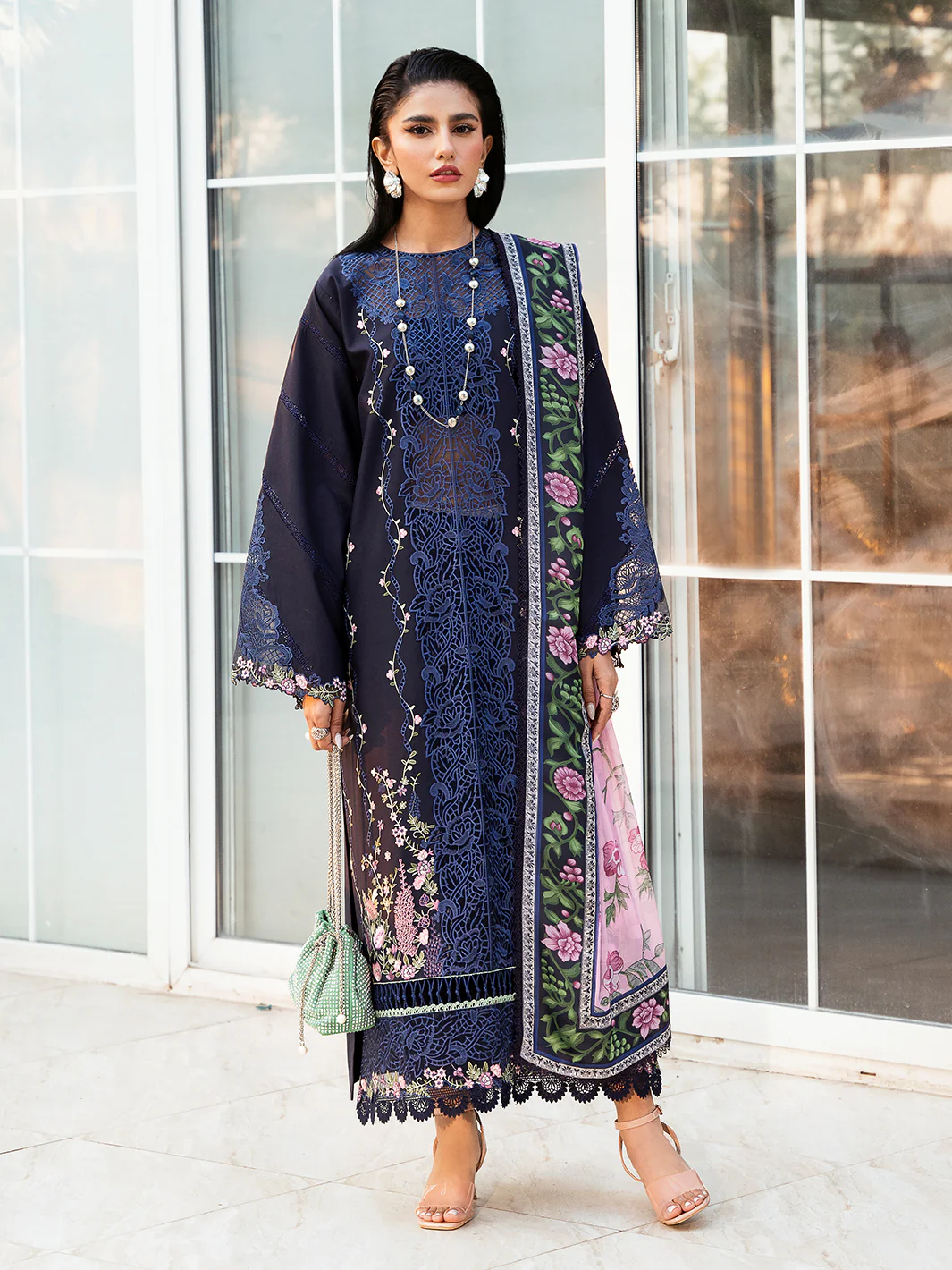 Bin ilyas luxury embroidered lawn collection-9