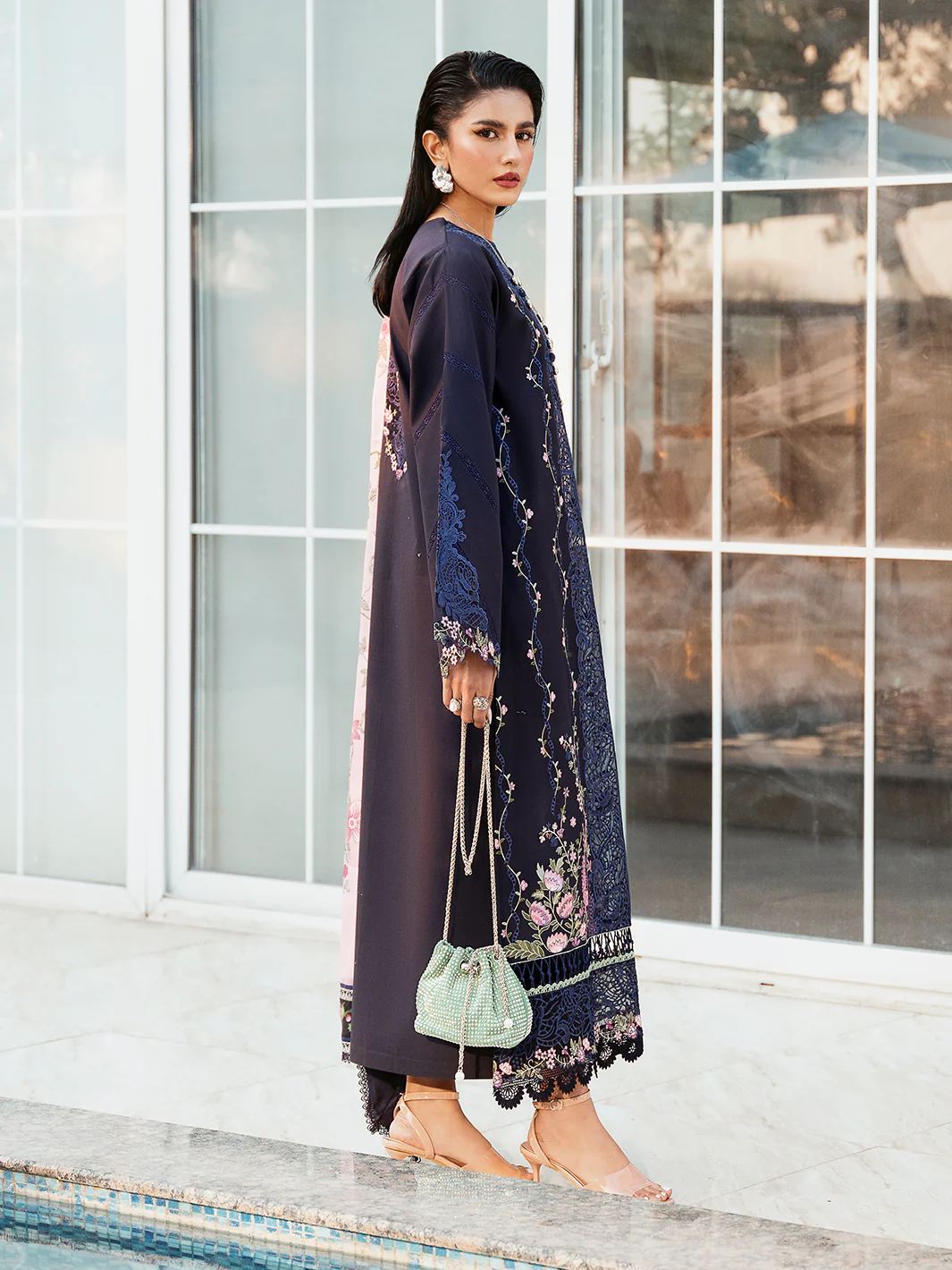 Bin ilyas luxury embroidered lawn collection-9