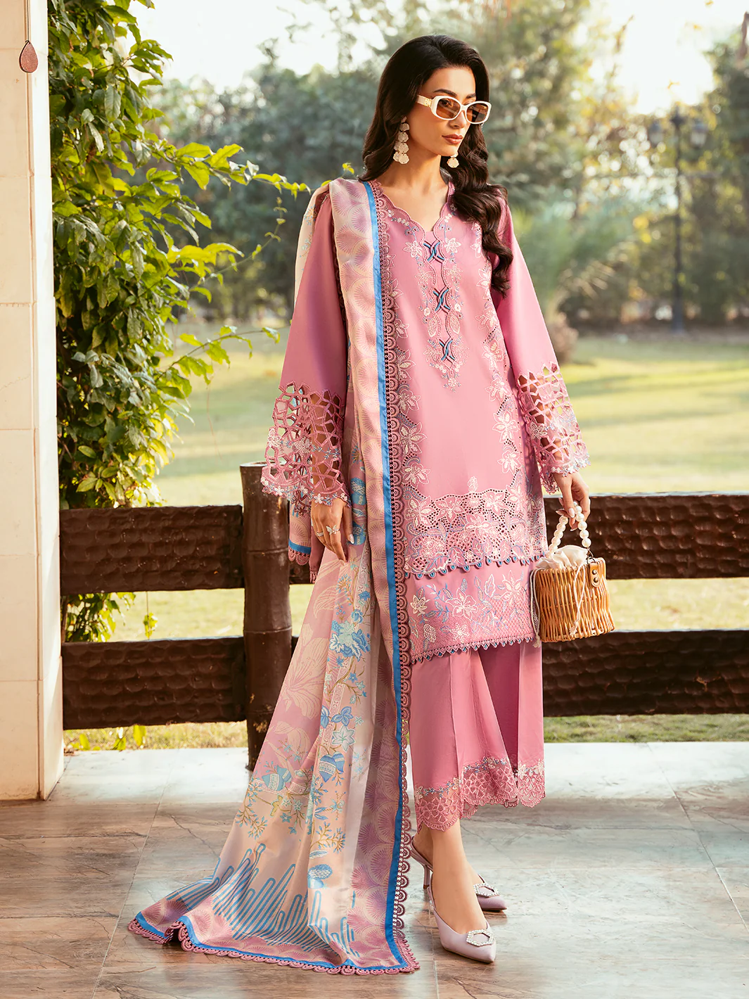 Bin ilyas luxury embroidered lawn collection-12