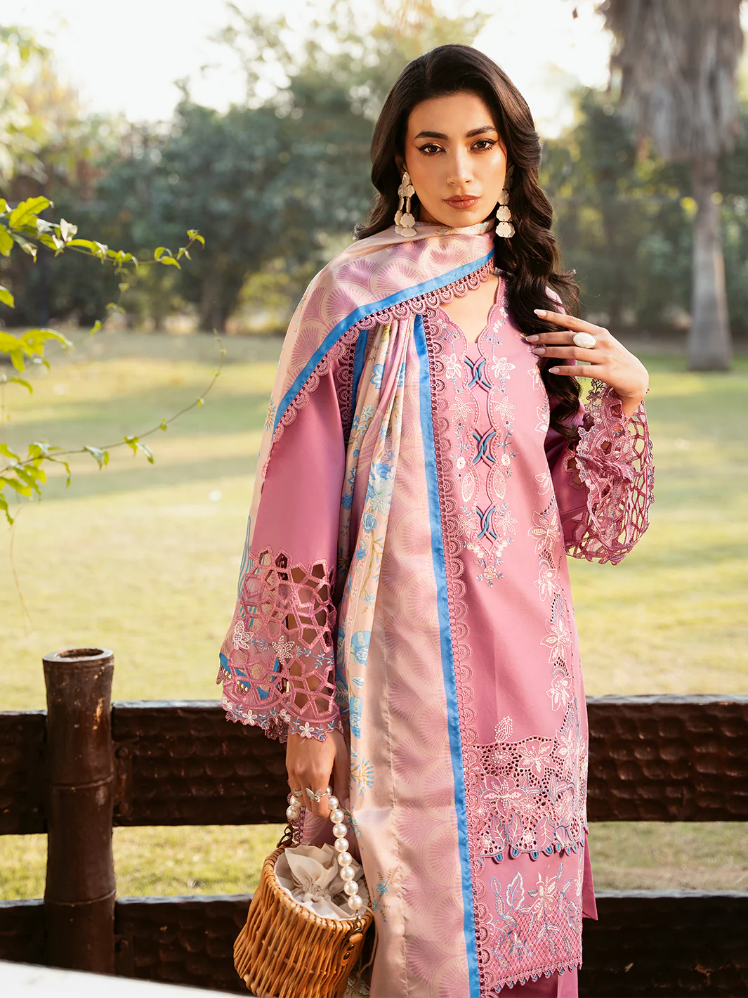 Bin ilyas luxury embroidered lawn collection-12