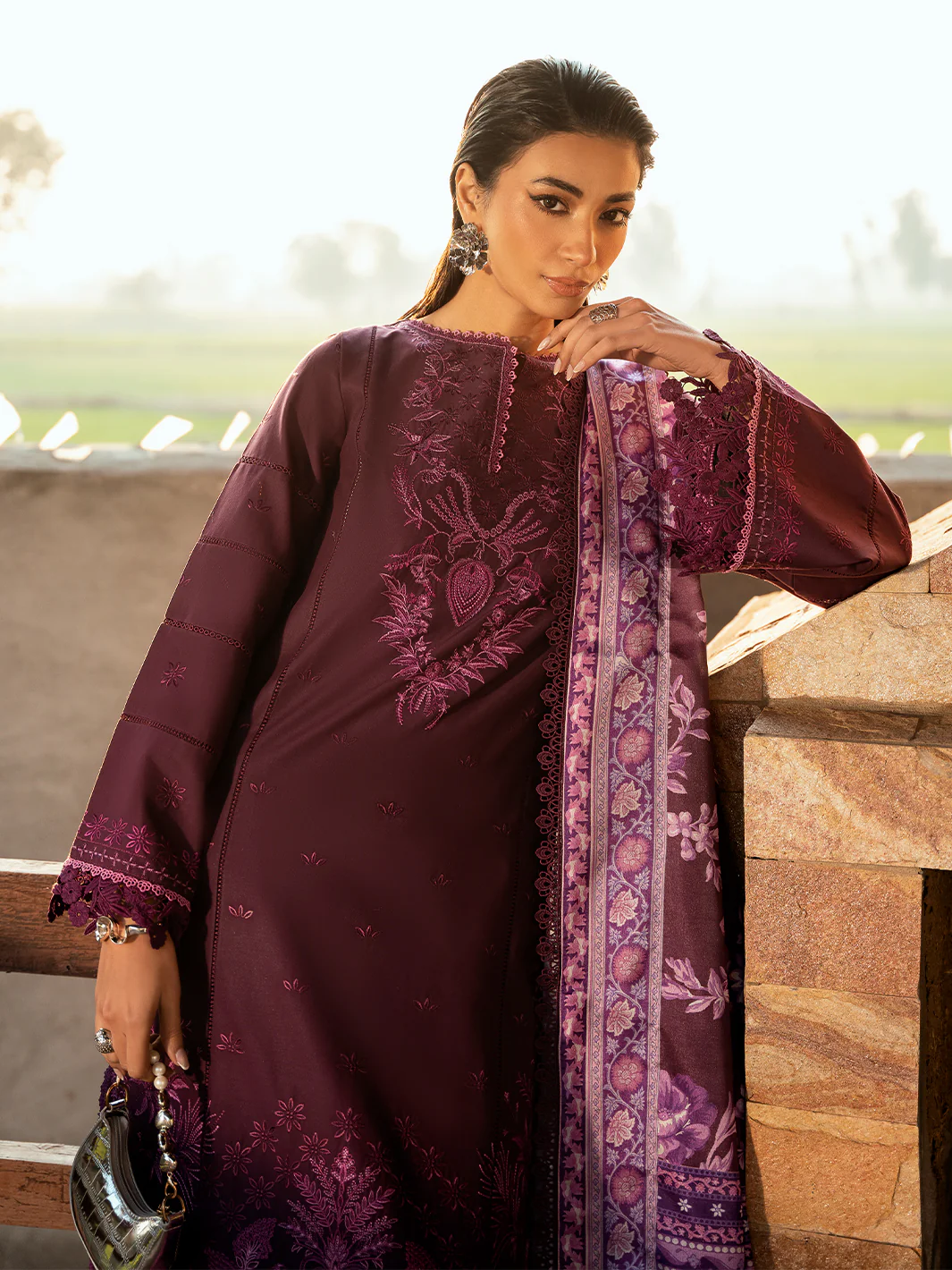 Bin ilyas luxury embroidered lawn collection-6
