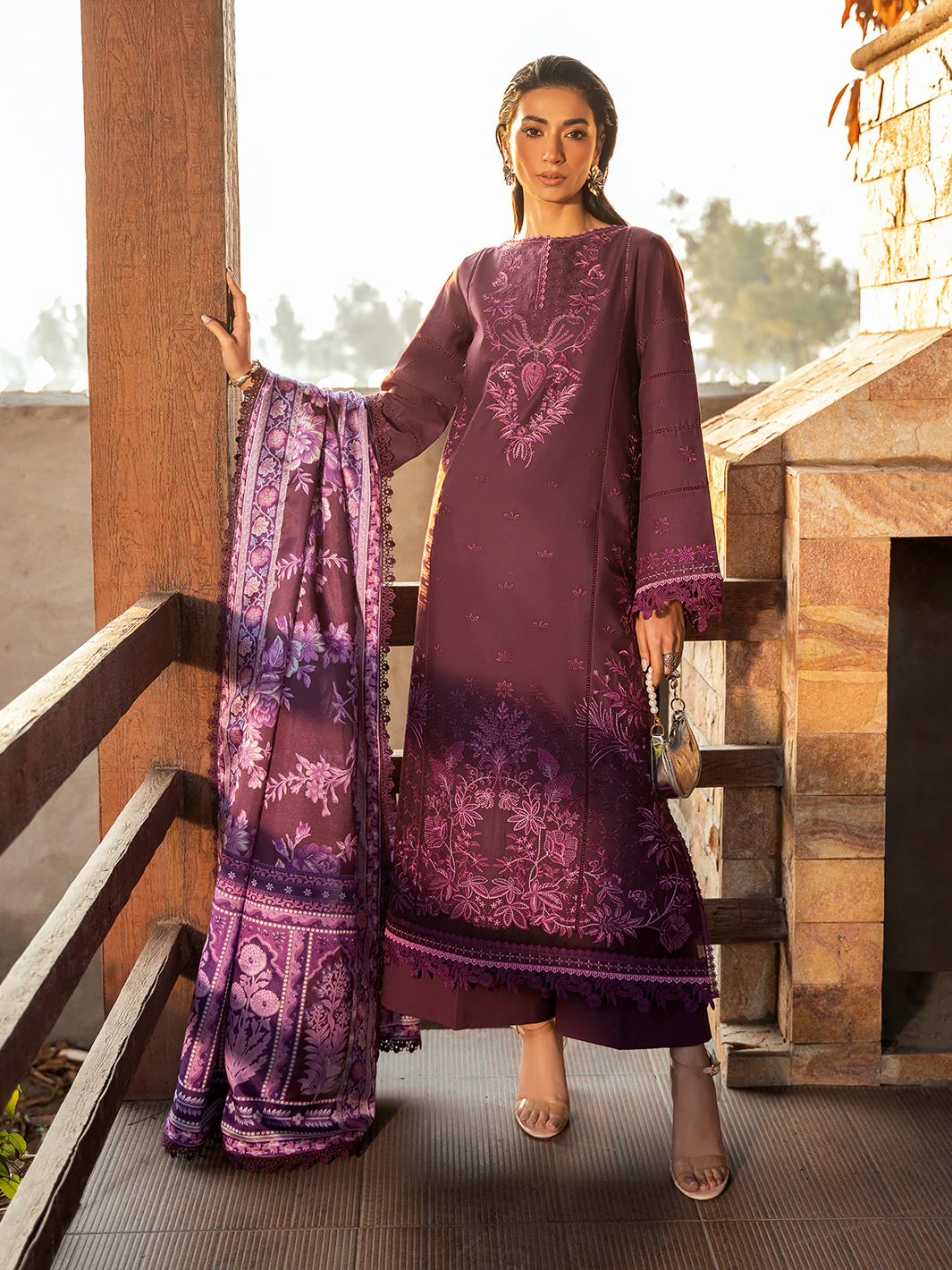 Bin ilyas luxury embroidered lawn collection-6