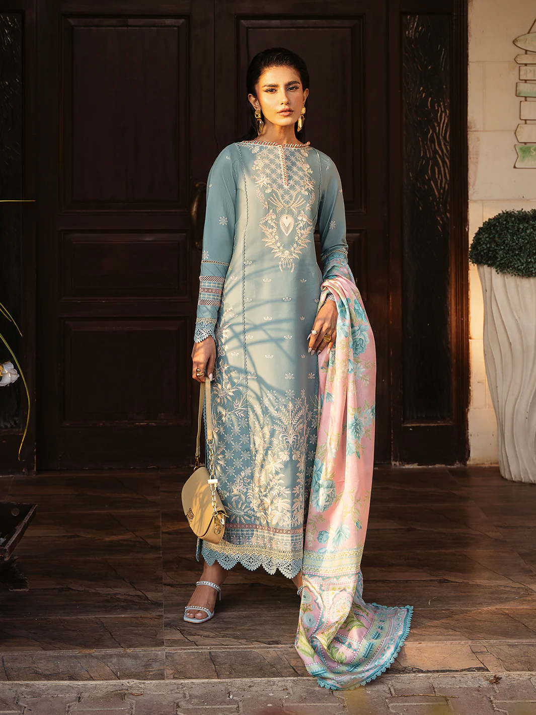Bin ilyas luxury embroidered lawn collection-7